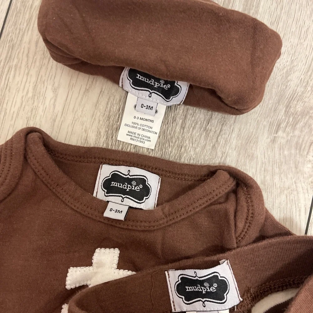 Mud Pie 0-3 months football outfit with hat